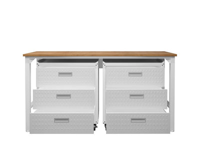 Manhattan Comfort - 3-Piece Fortress Garage Set with 6 Drawers in White - 19GMC-WH veiw 4