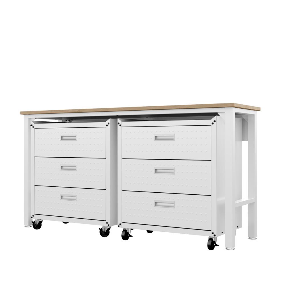 Manhattan Comfort - 3-Piece Fortress Garage Set with 6 Drawers in White - 19GMC-WH veiw 5