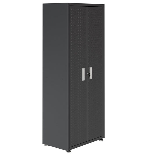 Manhattan Comfort - Fortress Garage Cabinet with 4 Adjustable Shelves in Charcoal Grey - 1GMCF-CH veiw 2