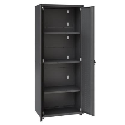 Manhattan Comfort - Fortress Garage Cabinet with 4 Adjustable Shelves in Charcoal Grey - 1GMCF-CH veiw 6