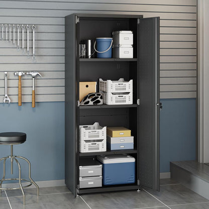 Manhattan Comfort - Fortress Garage Cabinet with 4 Adjustable Shelves in Charcoal Grey - 1GMCF-CH veiw 7