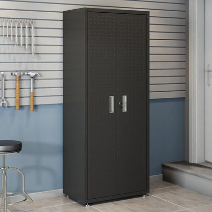 Manhattan Comfort - Fortress Garage Cabinet with 4 Adjustable Shelves in Charcoal Grey - 1GMCF-CH veiw 9