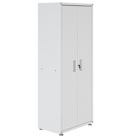 Manhattan Comfort - Fortress Garage Cabinet with 4 Adjustable Shelves in White - 1GMCF-WH veiw 2