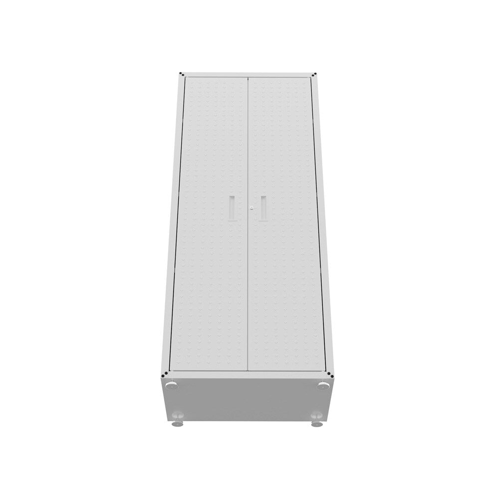 Manhattan Comfort - Fortress Garage Cabinet with 4 Adjustable Shelves in White - 1GMCF-WH veiw 3