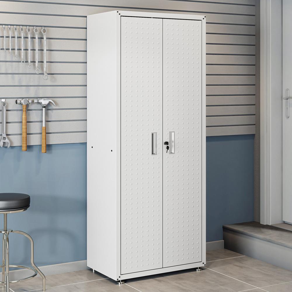 Manhattan Comfort - Fortress Garage Cabinet with 4 Adjustable Shelves in White - 1GMCF-WH veiw 7