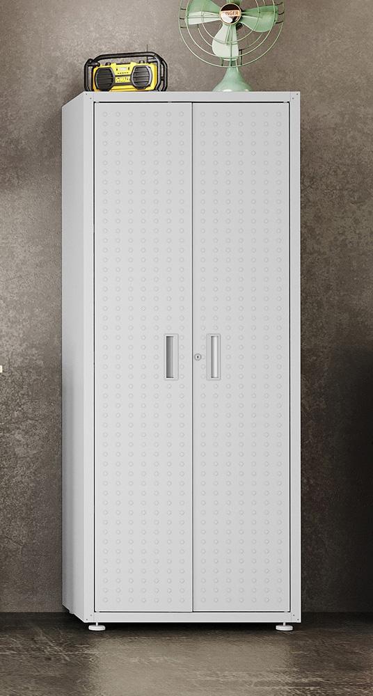 Manhattan Comfort - Fortress Garage Cabinet with 4 Adjustable Shelves in White - 1GMCF-WH veiw 8