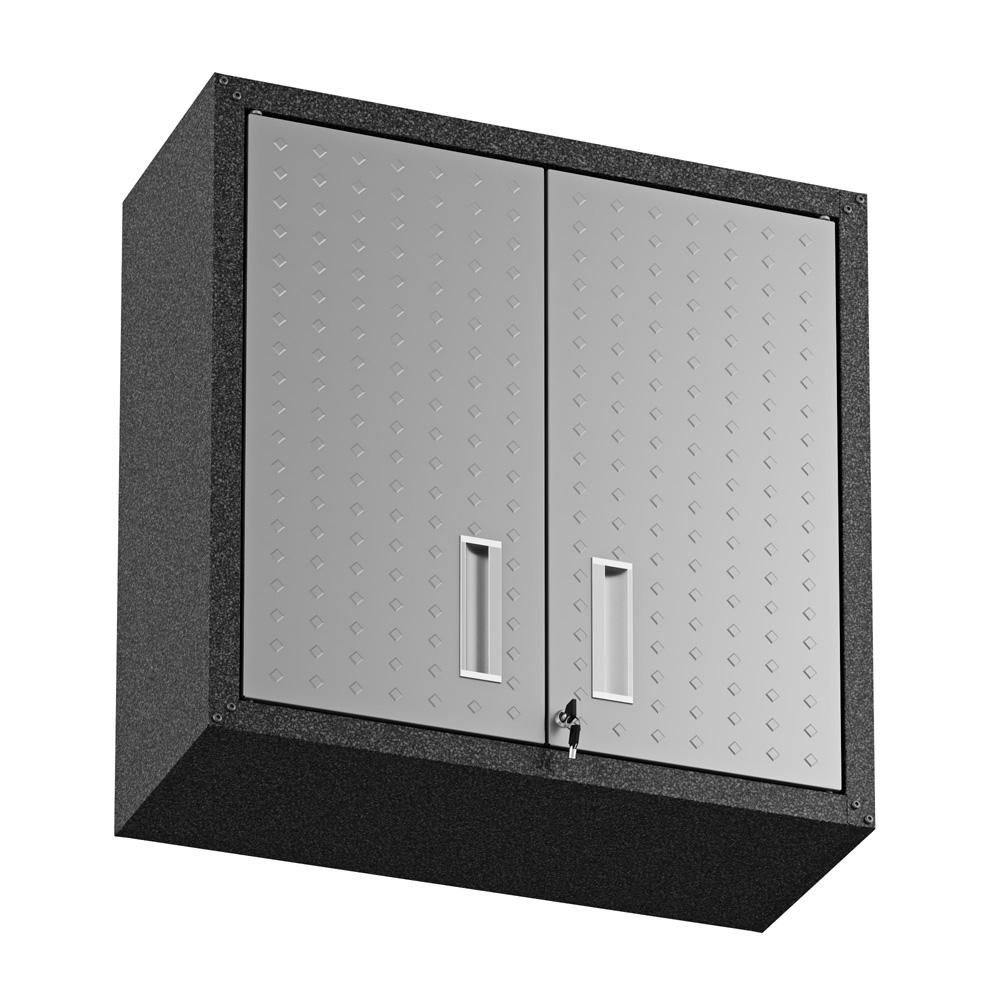 Manhattan Comfort - Fortress Garage Cabinet with 4 Adjustable Shelves in Grey - Set of 2 - 2-5GMC veiw 3