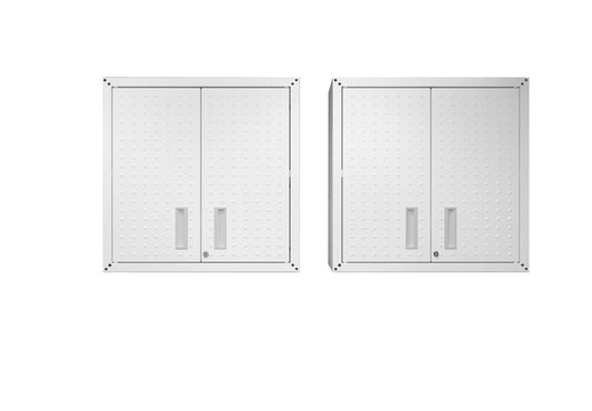 Manhattan Comfort - Fortress Garage Cabinet with 4 Adjustable Shelves in White - Set of 2 - 2-5GMC-WH veiw 1
