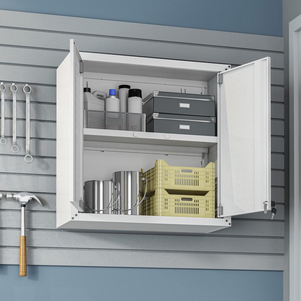 Manhattan Comfort - Fortress Garage Cabinet with 4 Adjustable Shelves in White - Set of 2 - 2-5GMC-WH veiw 9