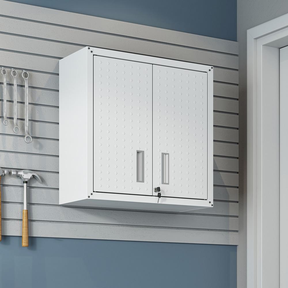 Manhattan Comfort - Fortress Garage Cabinet with 4 Adjustable Shelves in White - Set of 2 - 2-5GMC-WH veiw 10