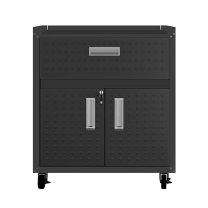 Manhattan Comfort - Fortress Garage Cabinet with 1 Full Extension Drawers in Charcoal Grey - 2GMCC-CH veiw 1