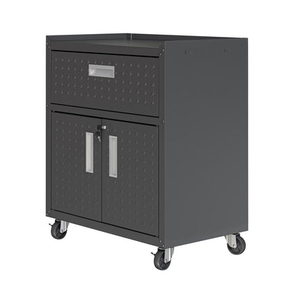 Manhattan Comfort - Fortress Garage Cabinet with 1 Full Extension Drawers in Charcoal Grey - 2GMCC-CH veiw 3
