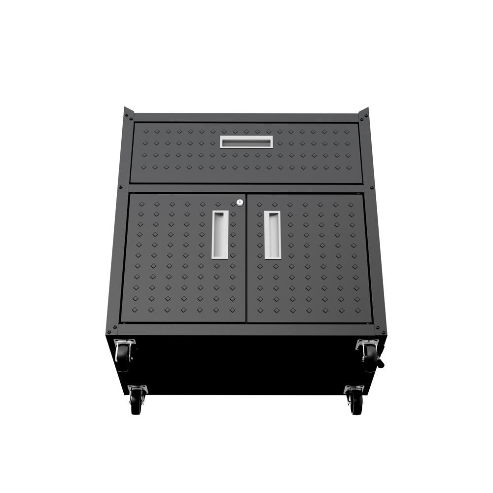 Manhattan Comfort - Fortress Garage Cabinet with 1 Full Extension Drawers in Charcoal Grey - 2GMCC-CH veiw 4