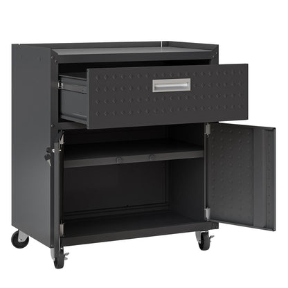 Manhattan Comfort - Fortress Garage Cabinet with 1 Full Extension Drawers in Charcoal Grey - 2GMCC-CH veiw 7