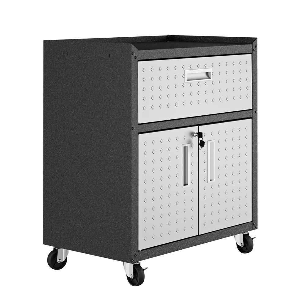 Manhattan Comfort - Fortress Garage Cabinet with 1 Full Extension Drawers in Grey - 2GMCC veiw 2