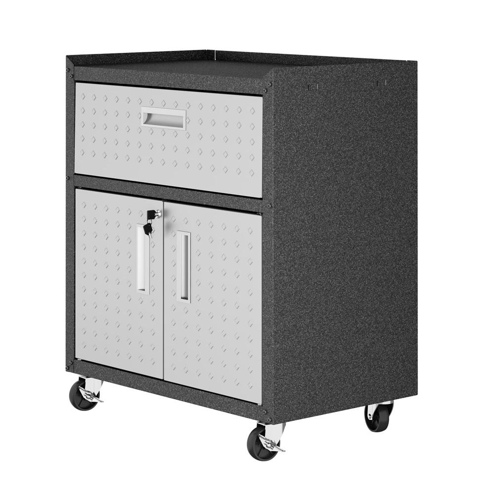 Manhattan Comfort - Fortress Garage Cabinet with 1 Full Extension Drawers in Grey - 2GMCC veiw 3