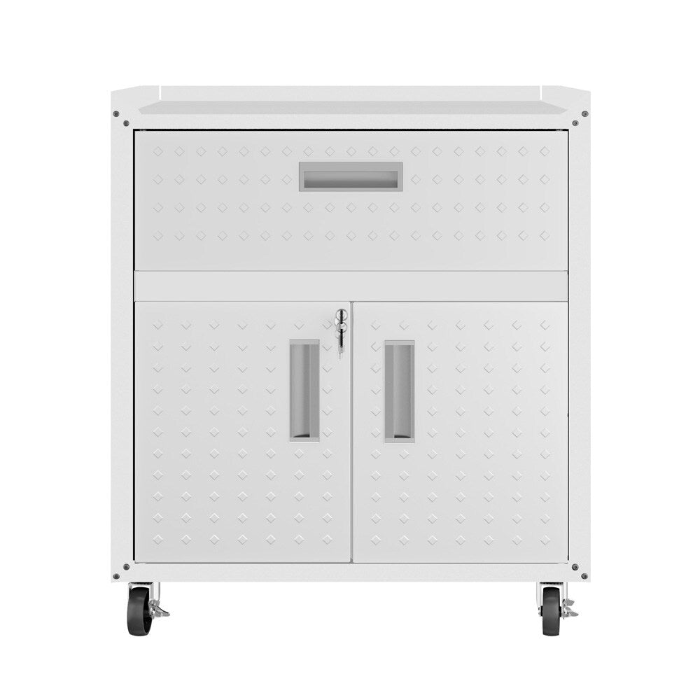 Manhattan Comfort - Fortress Garage Cabinet with 1 Full Extension Drawers in White - 2GMCC-WH veiw 1