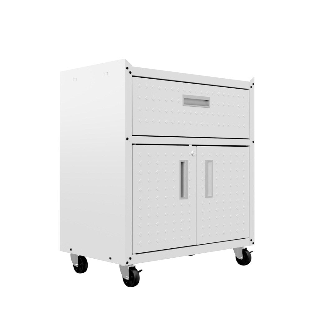 Manhattan Comfort - Fortress Garage Cabinet with 1 Full Extension Drawers in White - 2GMCC-WH veiw 2