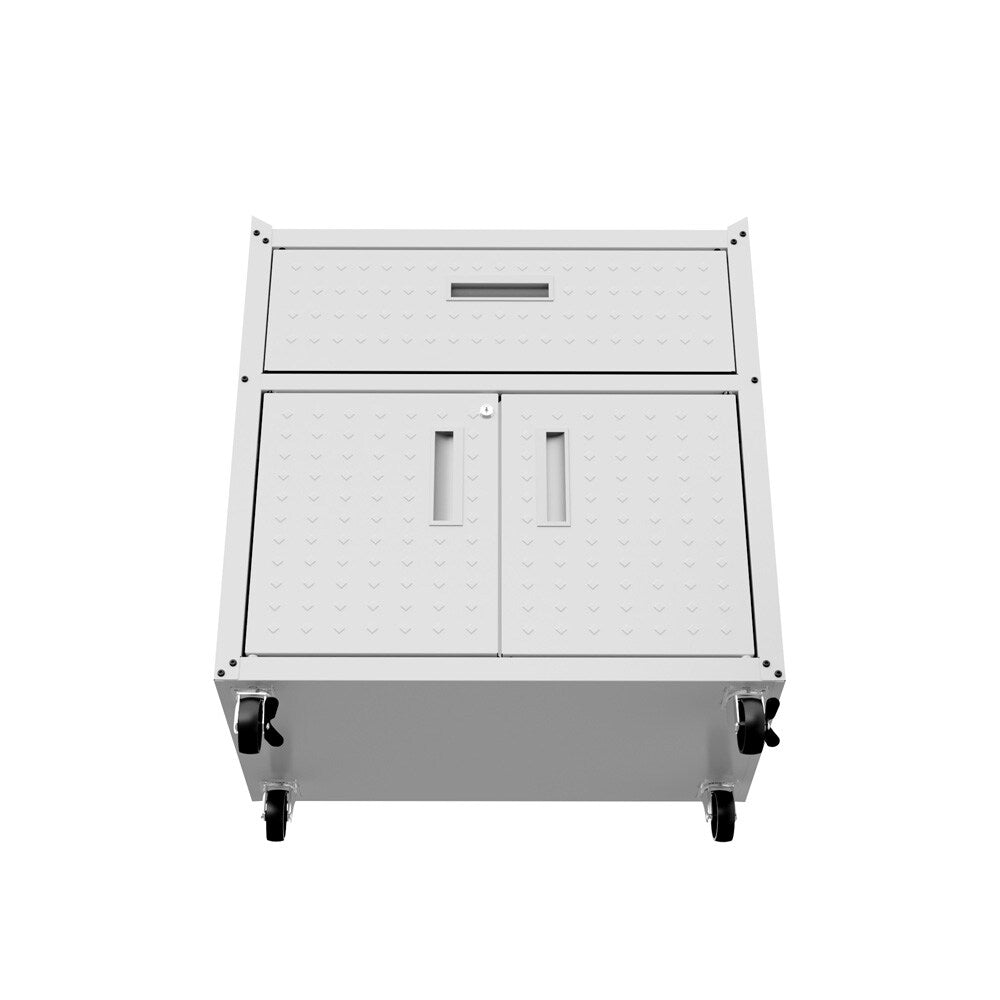 Manhattan Comfort - Fortress Garage Cabinet with 1 Full Extension Drawers in White - 2GMCC-WH veiw 4