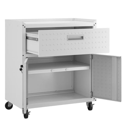 Manhattan Comfort - Fortress Garage Cabinet with 1 Full Extension Drawers in White - 2GMCC-WH veiw 7