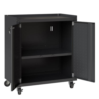 Manhattan Comfort - Fortress 30x18 Garage Cabinet with 2 Adjustable Shelves in Charcoal Grey - 3GMCC-CH veiw 6