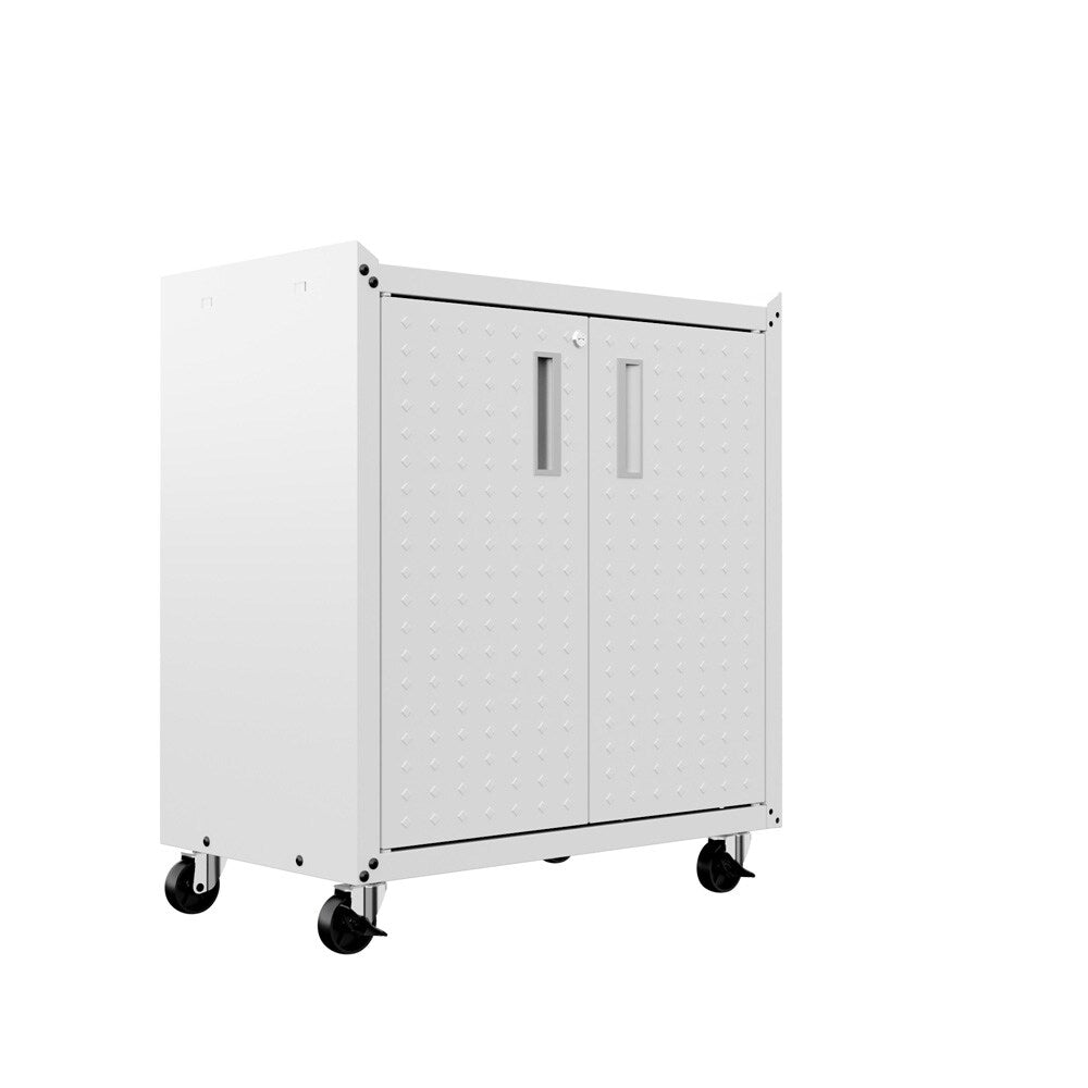Manhattan Comfort - Fortress 30x18 Garage Cabinet with 2 Adjustable Shelves in White - 3GMCC-WH veiw 2