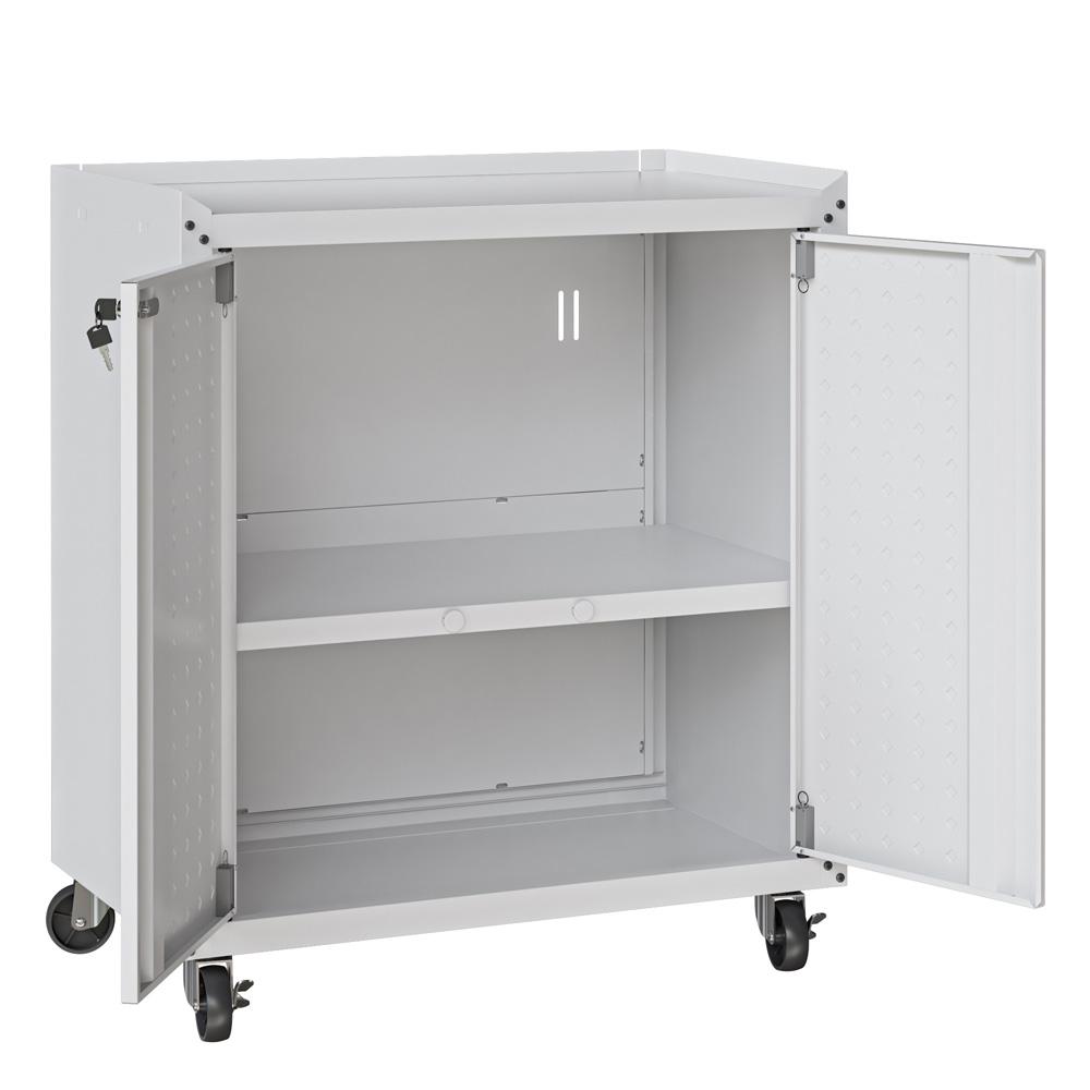 Manhattan Comfort - Fortress 30x18 Garage Cabinet with 2 Adjustable Shelves in White - 3GMCC-WH veiw 7