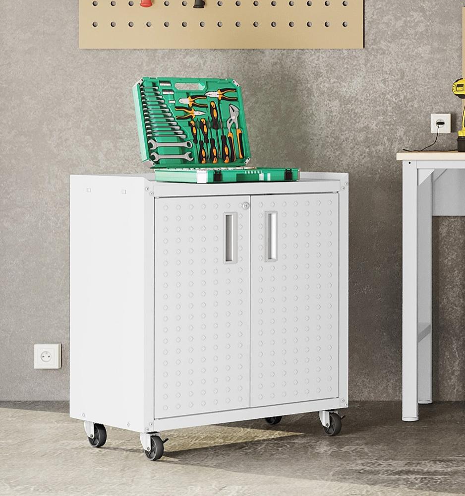 Manhattan Comfort - Fortress 30x18 Garage Cabinet with 2 Adjustable Shelves in White - 3GMCC-WH veiw 11