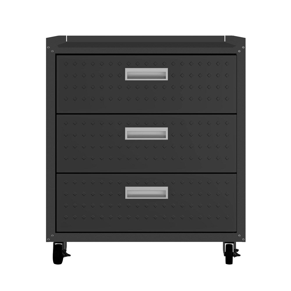Manhattan Comfort - Fortress Garage Cabinet with 3 Full Extension Drawers in Charcoal Grey - 4GMCC-CH veiw 1