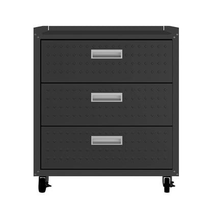 Manhattan Comfort - Fortress Garage Cabinet with 3 Full Extension Drawers in Charcoal Grey - 4GMCC-CH veiw 1
