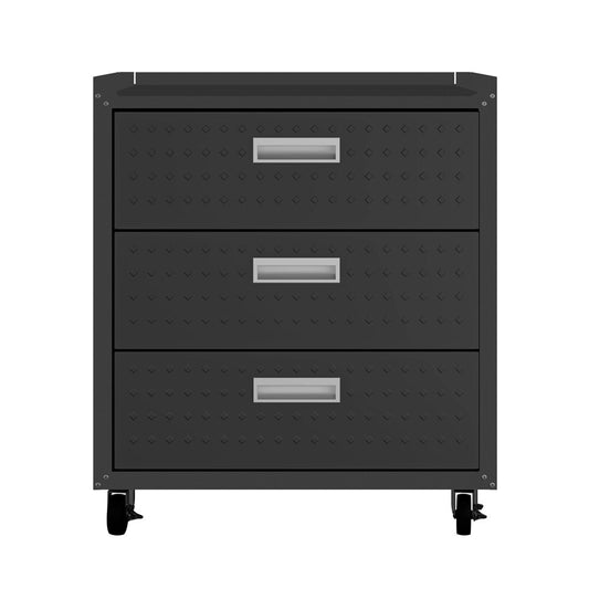 Manhattan Comfort - Fortress Garage Cabinet with 3 Full Extension Drawers in Charcoal Grey - 4GMCC-CH veiw 1