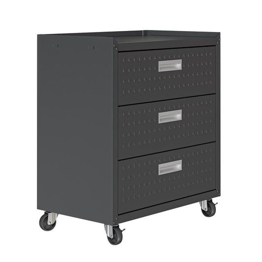 Manhattan Comfort - Fortress Garage Cabinet with 3 Full Extension Drawers in Charcoal Grey - 4GMCC-CH veiw 2