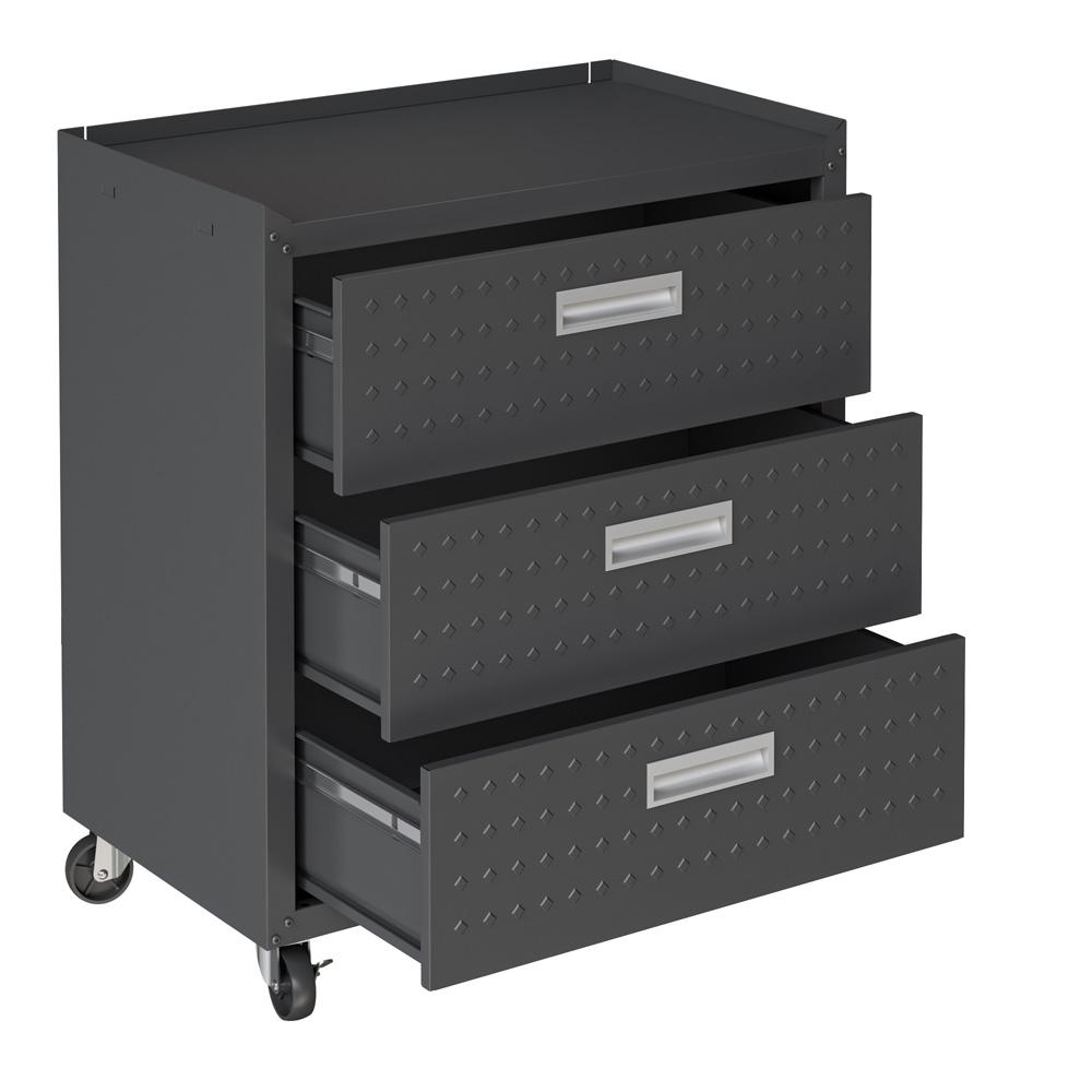 Manhattan Comfort - Fortress Garage Cabinet with 3 Full Extension Drawers in Charcoal Grey - 4GMCC-CH veiw 4