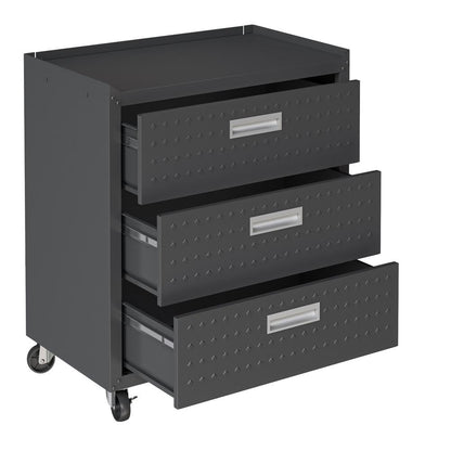 Manhattan Comfort - Fortress Garage Cabinet with 3 Full Extension Drawers in Charcoal Grey - 4GMCC-CH veiw 4