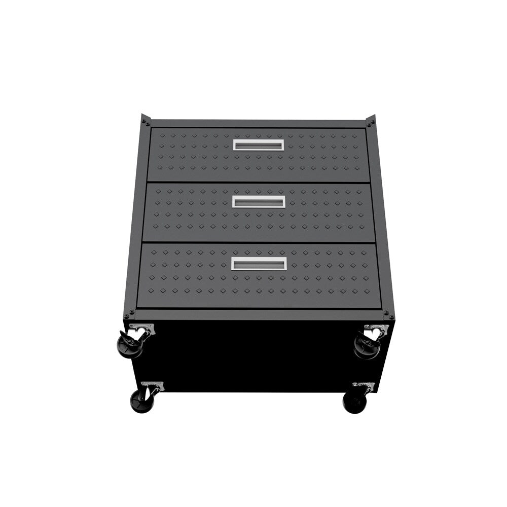 Manhattan Comfort - Fortress Garage Cabinet with 3 Full Extension Drawers in Charcoal Grey - 4GMCC-CH veiw 6