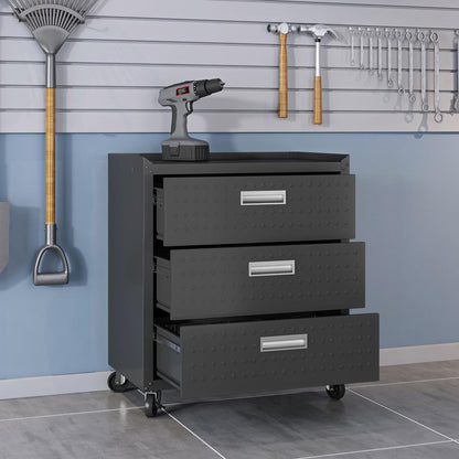 Manhattan Comfort - Fortress Garage Cabinet with 3 Full Extension Drawers in Charcoal Grey - 4GMCC-CH veiw 8