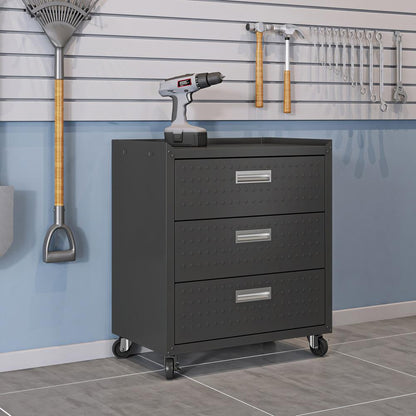 Manhattan Comfort - Fortress Garage Cabinet with 3 Full Extension Drawers in Charcoal Grey - 4GMCC-CH veiw 9