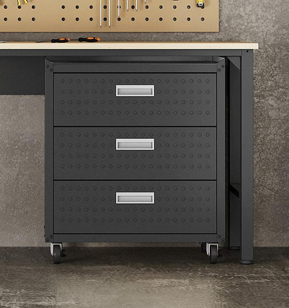 Manhattan Comfort - Fortress Garage Cabinet with 3 Full Extension Drawers in Charcoal Grey - 4GMCC-CH veiw 10