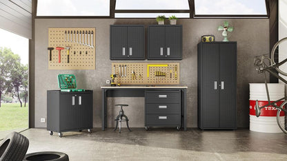Manhattan Comfort - Fortress Garage Cabinet with 3 Full Extension Drawers in Charcoal Grey - 4GMCC-CH veiw 11