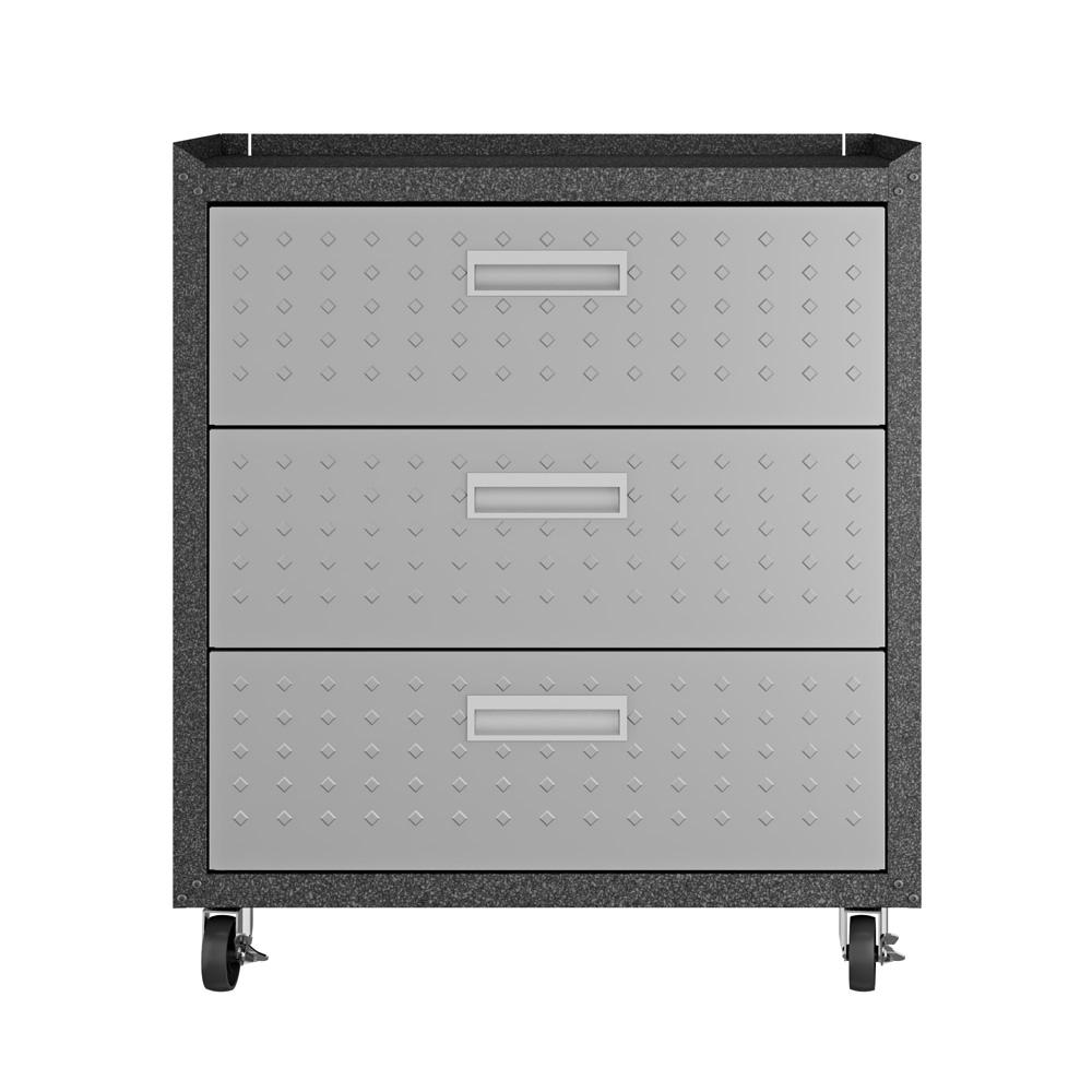 Manhattan Comfort - Fortress Garage Cabinet with 3 Full Extension Drawers in Grey - 4GMCC veiw 1