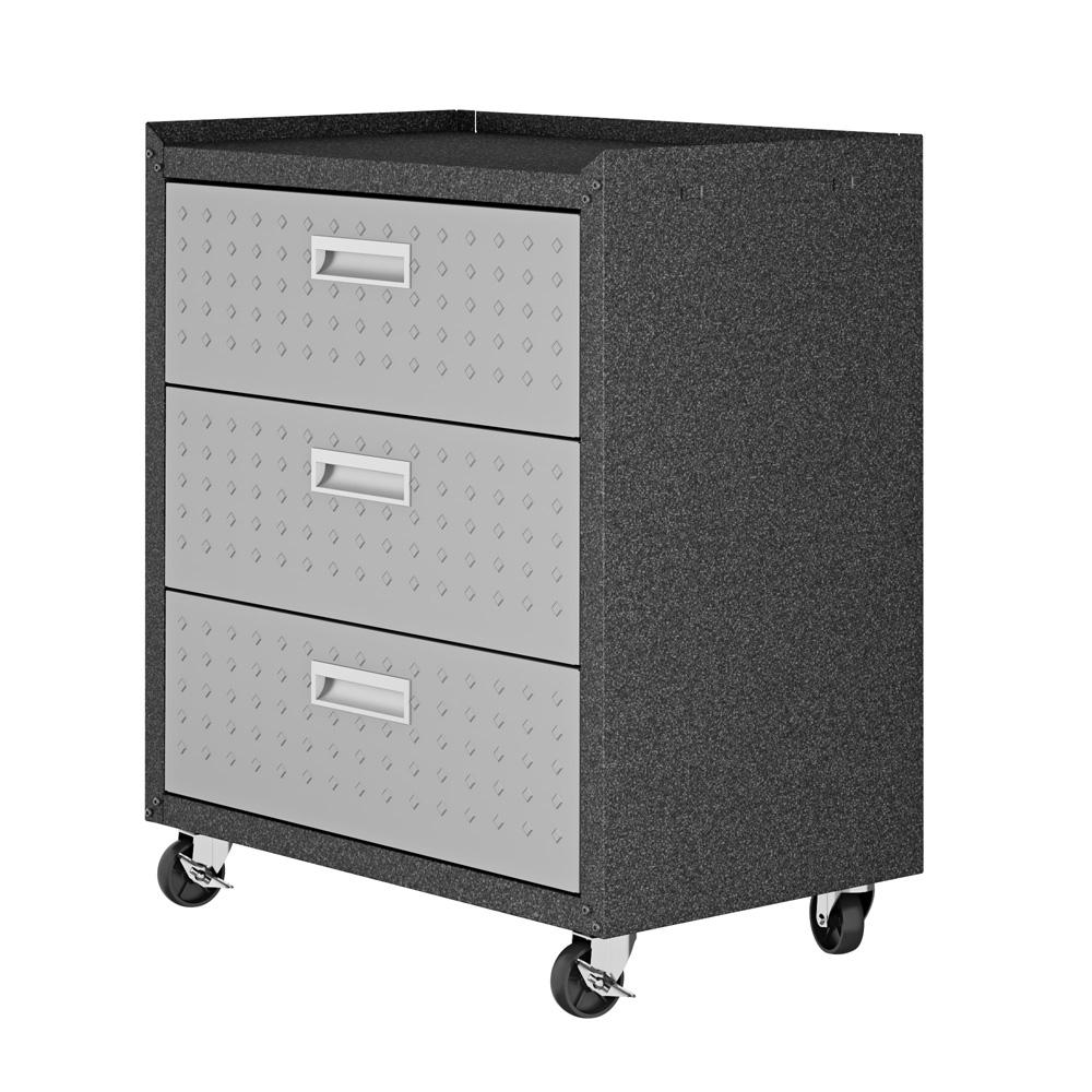 Manhattan Comfort - Fortress Garage Cabinet with 3 Full Extension Drawers in Grey - 4GMCC veiw 2