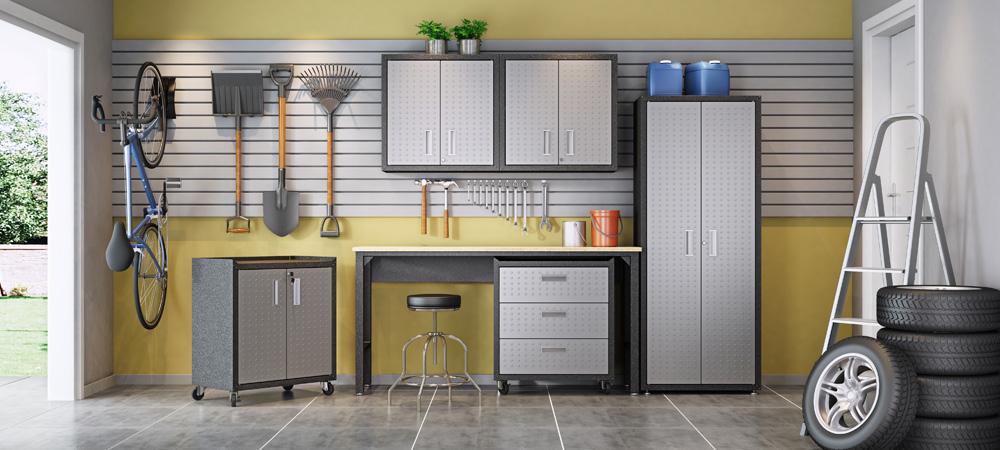 Manhattan Comfort - Fortress Garage Cabinet with 3 Full Extension Drawers in Grey - 4GMCC veiw 9