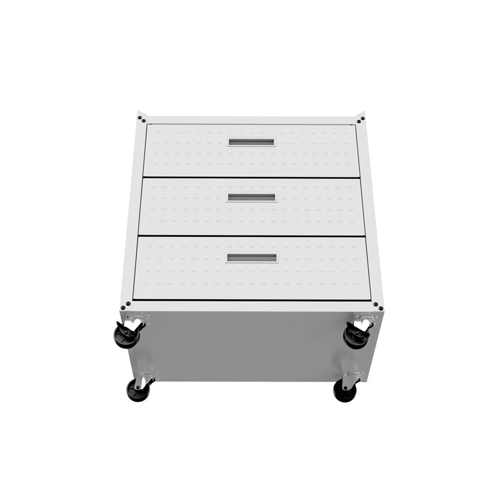 Manhattan Comfort - Fortress Garage Cabinet with 3 Full Extension Drawers in White - 4GMCC-WH veiw 4