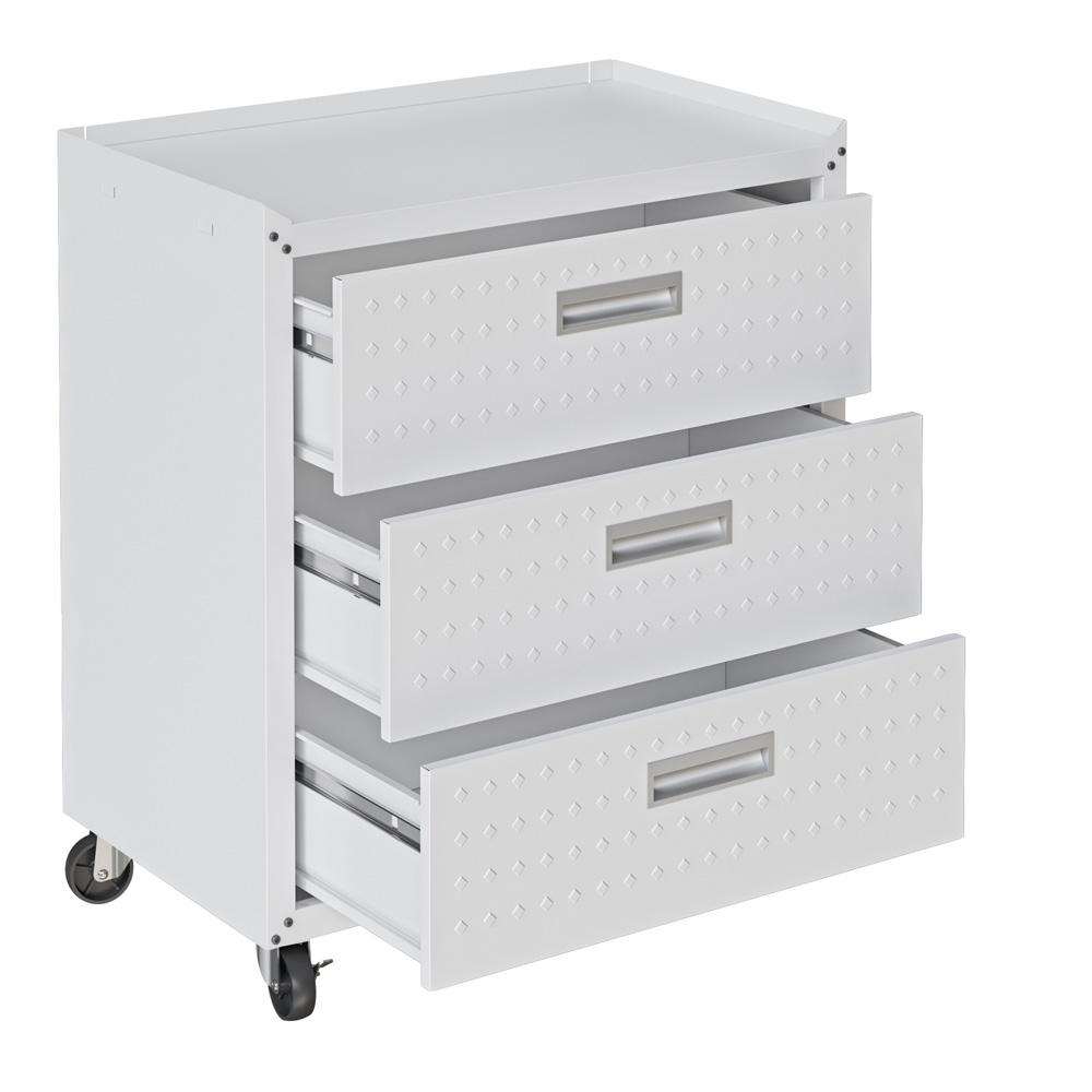 Manhattan Comfort - Fortress Garage Cabinet with 3 Full Extension Drawers in White - 4GMCC-WH veiw 5