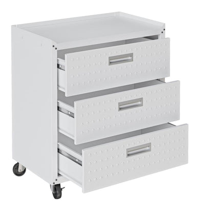 Manhattan Comfort - Fortress Garage Cabinet with 3 Full Extension Drawers in White - 4GMCC-WH veiw 5