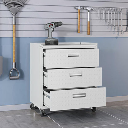 Manhattan Comfort - Fortress Garage Cabinet with 3 Full Extension Drawers in White - 4GMCC-WH veiw 8