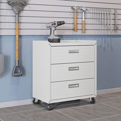 Manhattan Comfort - Fortress Garage Cabinet with 3 Full Extension Drawers in White - 4GMCC-WH veiw 9