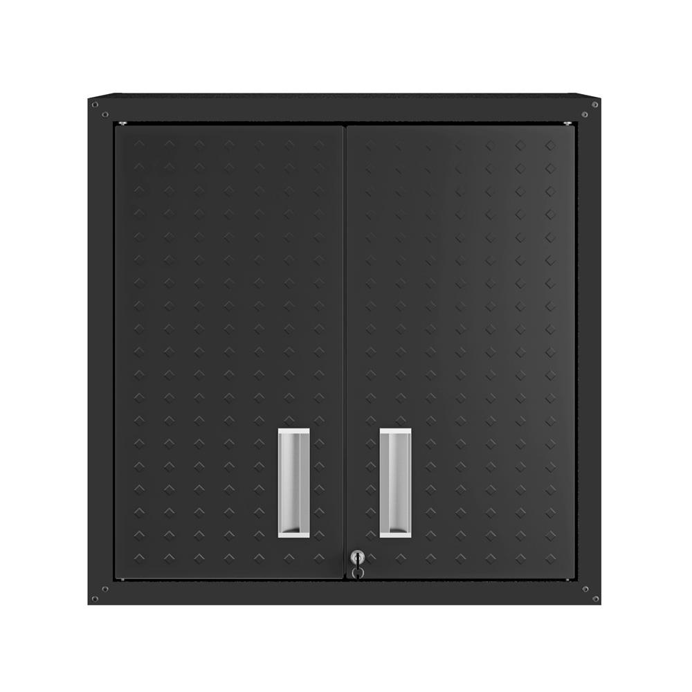 Manhattan Comfort - Fortress Garage Cabinet with 2 Adjustable Shelves in Charcoal Grey - 5GMC-CH veiw 1