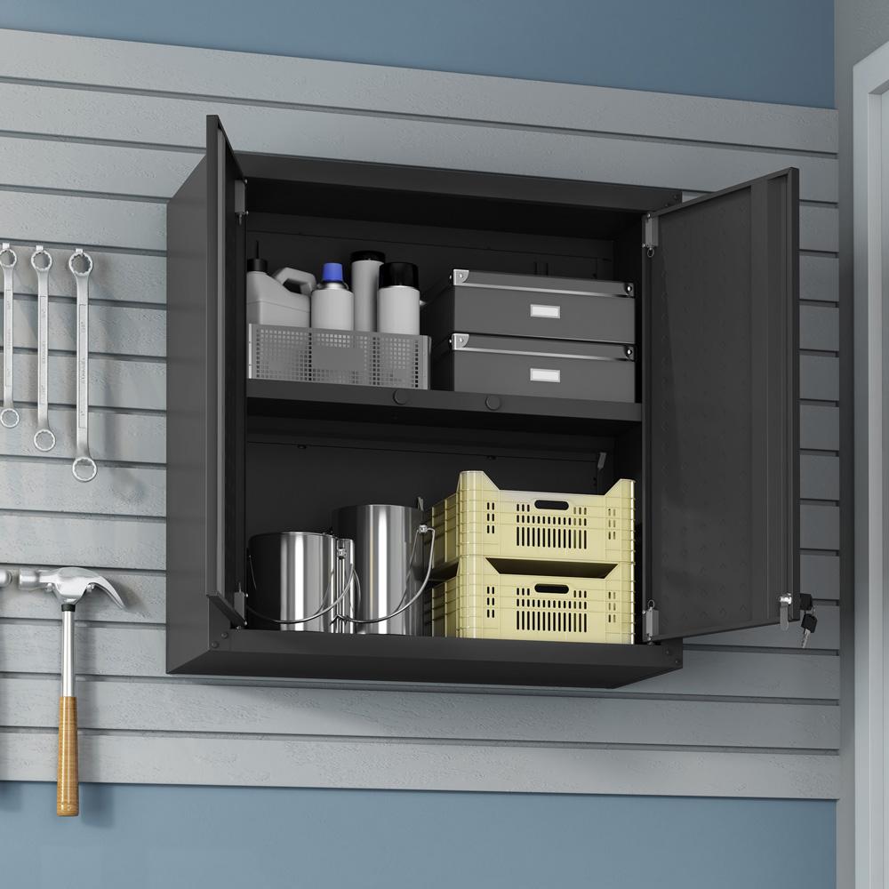 Manhattan Comfort - Fortress Garage Cabinet with 2 Adjustable Shelves in Charcoal Grey - 5GMC-CH veiw 8
