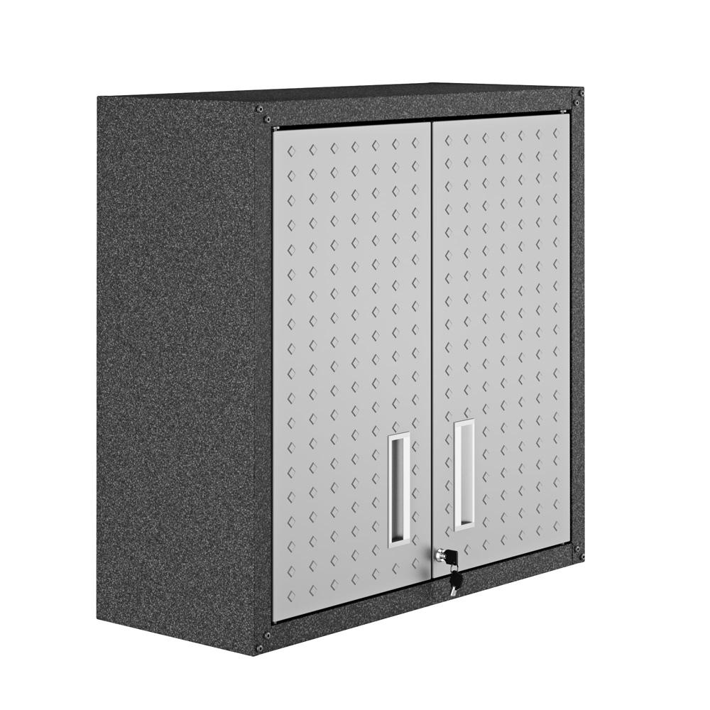 Manhattan Comfort - Fortress Garage Cabinet with 2 Adjustable Shelves in Grey - 5GMC veiw 1